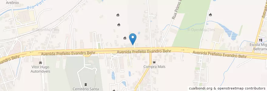 Mapa de ubicacion de Comunidade Batista Vida Nova en ブラジル, 南部地域, リオグランデ・ド・スル, Região Geográfica Intermediária De Santa Maria, Região Geográfica Imediata De Santa Maria, Santa Maria.