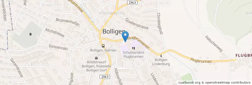Mapa de ubicacion de Wehrdienstmagazin Bolligen en Svizzera, Berna, Verwaltungsregion Bern-Mittelland, Verwaltungskreis Bern-Mittelland, Bolligen.