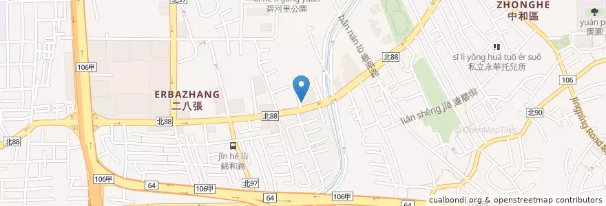 Mapa de ubicacion de 中和連城路郵局 en تايوان, تايبيه الجديدة, 中和區.
