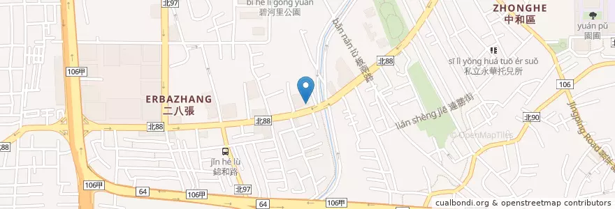 Mapa de ubicacion de 臺灣土地銀行 en Taiwan, 新北市, 中和區.