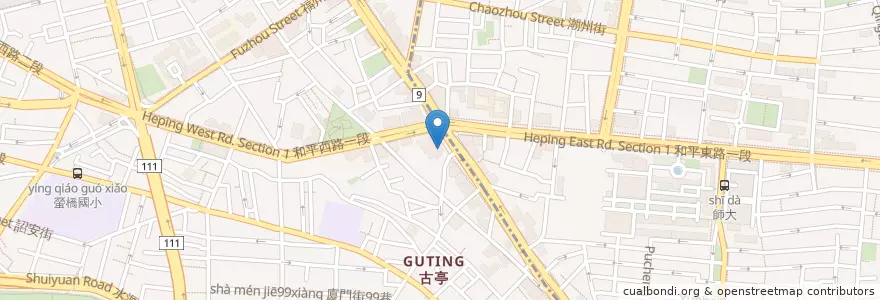 Mapa de ubicacion de 中國信託銀行 en 타이완, 신베이 시, 타이베이시, 중정 구.