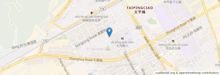 Mapa de ubicacion de 四號門 en 臺灣, 新北市, 樹林區.