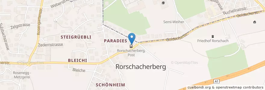 Mapa de ubicacion de Die Post en Suiza, San Galo, Wahlkreis Rorschach.