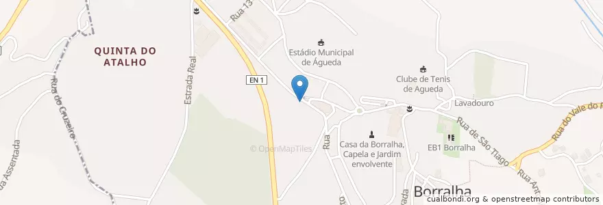 Mapa de ubicacion de Galo D'ouro en Portugal, Aveiro, Centro, Baixo Vouga, Águeda, Águeda E Borralha.