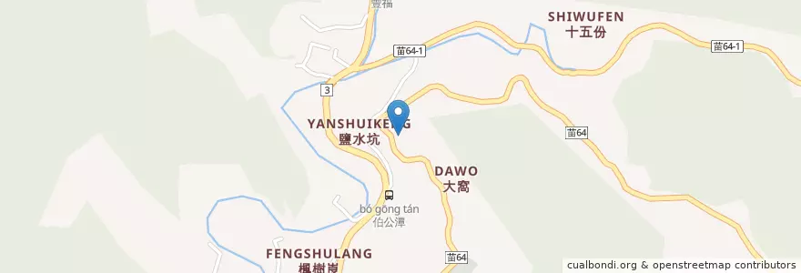 Mapa de ubicacion de 玉虛宮 en Taiwan, 臺灣省, 苗栗縣, 獅潭鄉.