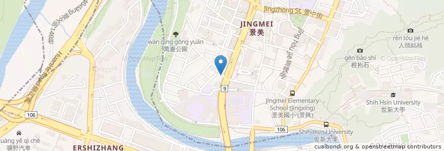 Mapa de ubicacion de 美而美 en تايوان, تايبيه الجديدة, 文山區.