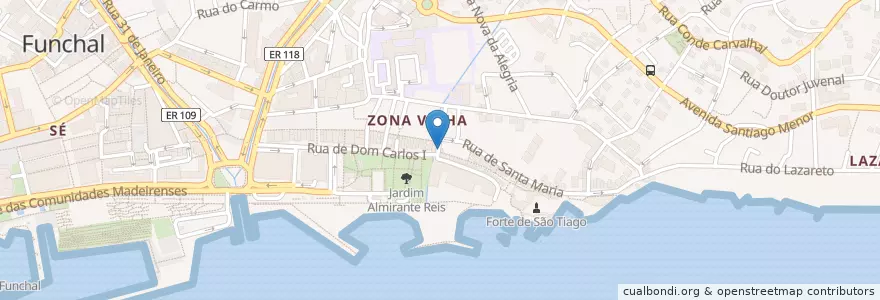 Mapa de ubicacion de Estrela do Mar en 포르투갈, Funchal (Santa Maria Maior).