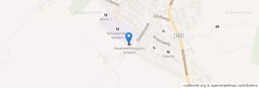 Mapa de ubicacion de Feuerwehrmagazin Schliern en Schweiz/Suisse/Svizzera/Svizra, Bern/Berne, Verwaltungsregion Bern-Mittelland, Verwaltungskreis Bern-Mittelland, Köniz.