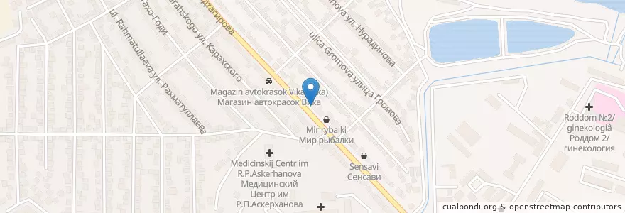 Mapa de ubicacion de Юго-Дент en ロシア, 北カフカース連邦管区, Дагестан, Городской Округ Махачкала.
