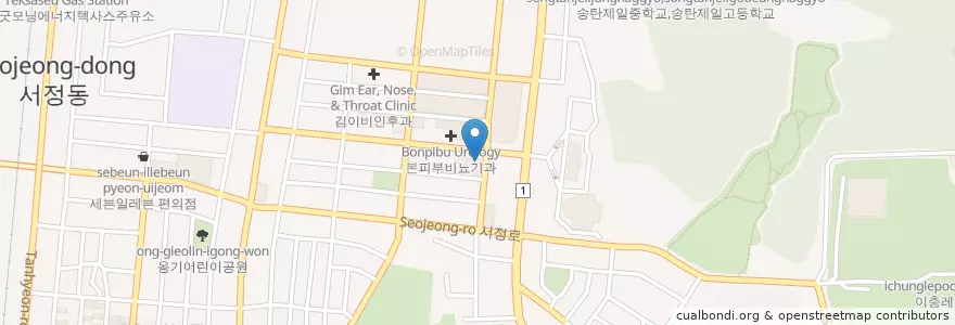 Mapa de ubicacion de 스타벅스 평택송탄점 en 대한민국, 경기도, 평택시.