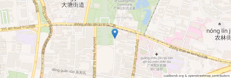 Mapa de ubicacion de 西游记 en 중국, 광둥성, 광저우시, 越秀区, 大东街道.
