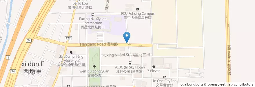 Mapa de ubicacion de 漢翔福星北路口 en Тайвань, Тайчжун, 西屯區.
