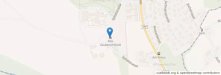 Mapa de ubicacion de Kita Zauberschlössli en Schweiz/Suisse/Svizzera/Svizra, Fribourg/Freiburg, Sensebezirk, Tafers.