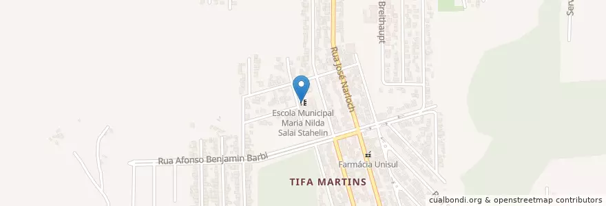 Mapa de ubicacion de Escola Municipal Maria Nilda Salai Stahelin en 巴西, 南部, 圣卡塔琳娜, Região Geográfica Intermediária De Joinville, Microrregião De Joinville, Jaraguá Do Sul.