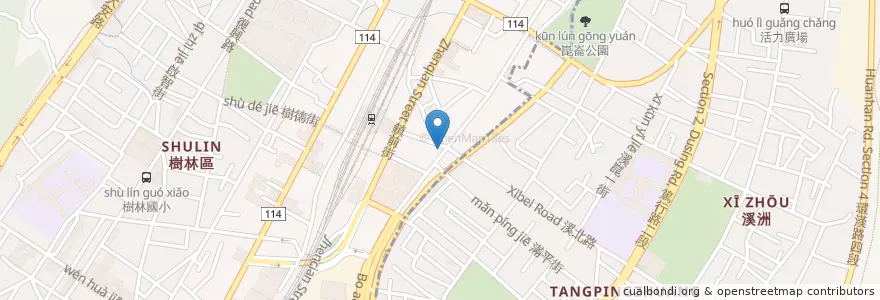 Mapa de ubicacion de 脆皮臭豆腐 en Taiwan, 新北市, 樹林區.