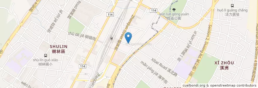 Mapa de ubicacion de 大榮肉粥 en تایوان, 新北市, 樹林區.