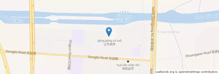 Mapa de ubicacion de 公共厕所 en Chine, Shanghai, District De Pudong.