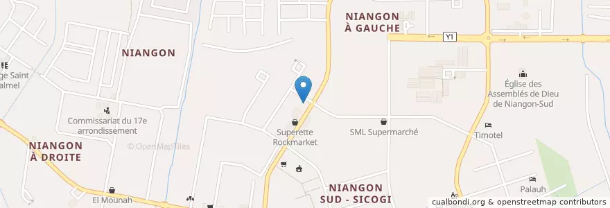 Mapa de ubicacion de Pharmacie Beyniouah en 科特迪瓦, 阿比让, Yopougon.