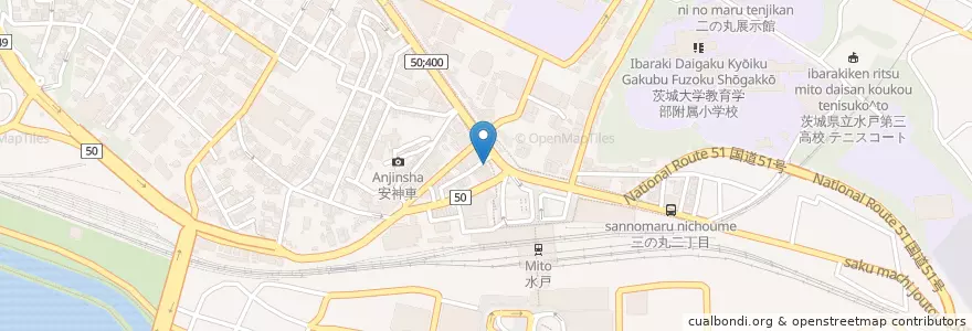 Mapa de ubicacion de そば 二の丸 en ژاپن, 茨城県, 水戸市.