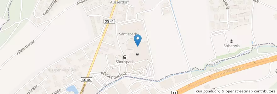 Mapa de ubicacion de Migros-Restaurant en Switzerland, Sankt Gallen, Wahlkreis St. Gallen, St. Gallen.
