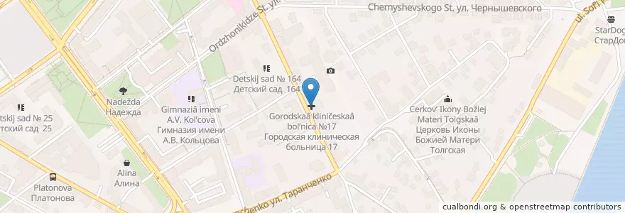 Mapa de ubicacion de Городская клиническая больница №17 en Russia, Central Federal District, Voronezh Oblast, Voronezh.