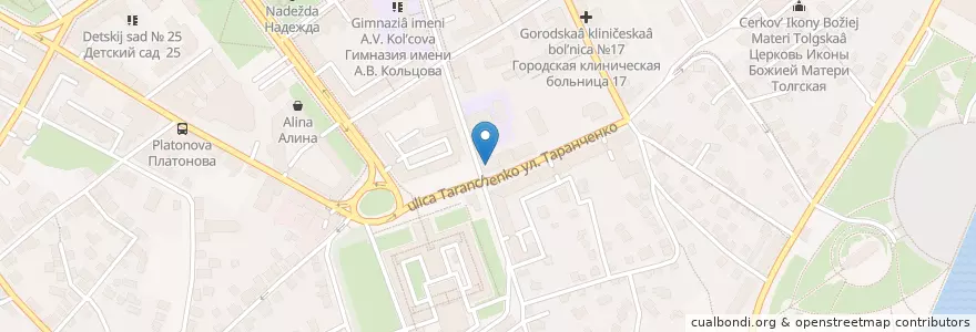 Mapa de ubicacion de Поликлиника №17 en Russland, Föderationskreis Zentralrussland, Oblast Woronesch, Городской Округ Воронеж.