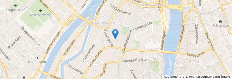 Mapa de ubicacion de Apotheke Lintheschergasse en Schweiz/Suisse/Svizzera/Svizra, Zürich, Bezirk Zürich, Zürich.