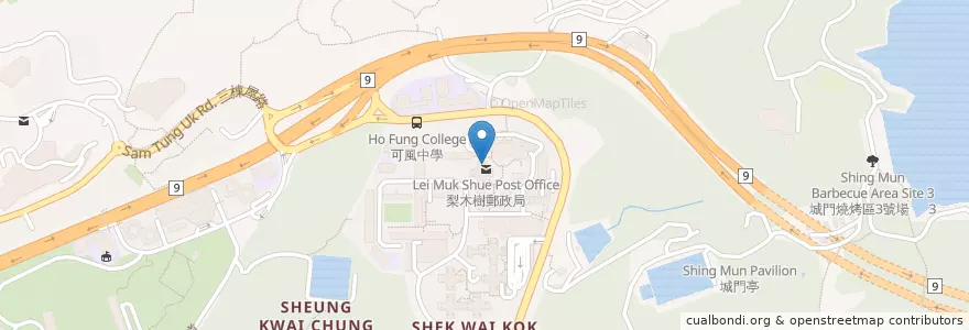 Mapa de ubicacion de 梨木樹郵政局 Lei Muk Shue Post Office en Cina, Guangdong, Hong Kong, Nuovi Territori, 荃灣區 Tsuen Wan District.