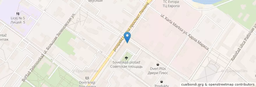 Mapa de ubicacion de Совкомбанк en ロシア, 中央連邦管区, モスクワ州, Городской Округ Подольск.