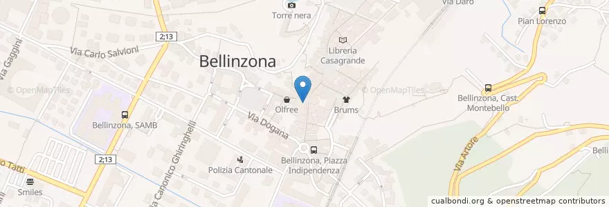 Mapa de ubicacion de Farmacia Nazionale en Suíça, Tessino, Distretto Di Bellinzona, Circolo Di Bellinzona, Bellinzona.