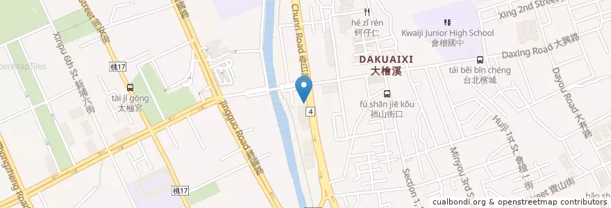 Mapa de ubicacion de 達美樂 en 臺灣, 桃園市, 桃園區.