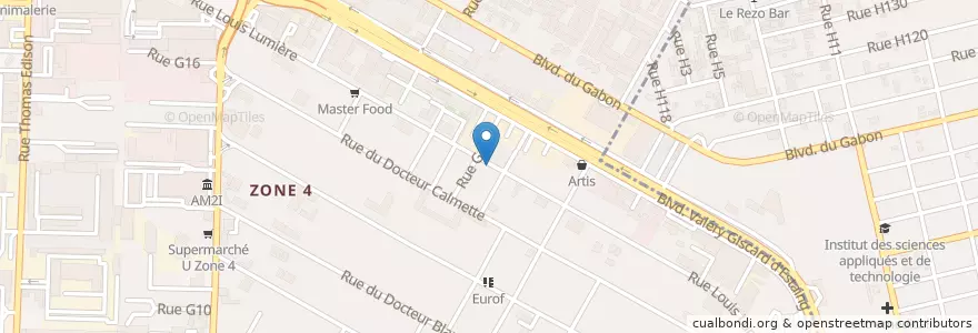 Mapa de ubicacion de Croisette Bar en Fildişi Sahili, Abican, Marcory.