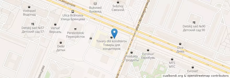 Mapa de ubicacion de МедКом en Russia, Northwestern Federal District, Leningrad Oblast, Saint Petersburg, Калининский Район, Округ Прометей.