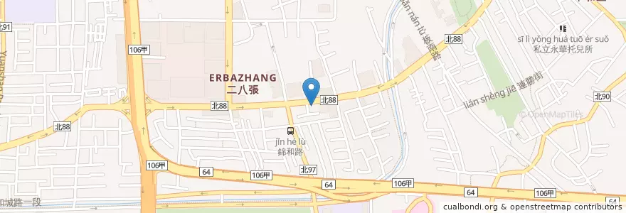 Mapa de ubicacion de 何德昌藥局 en تايوان, تايبيه الجديدة, 中和區.