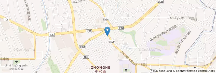 Mapa de ubicacion de 吉野家 en Taiwan, Nuova Taipei, Džonghė.