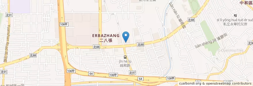 Mapa de ubicacion de 狀元樓 en تايوان, تايبيه الجديدة, 中和區.