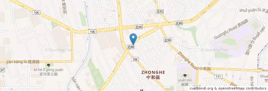 Mapa de ubicacion de 猿燒酒居 en Tayvan, 新北市, 中和區.