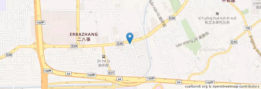 Mapa de ubicacion de 連城小館 en تايوان, تايبيه الجديدة, 中和區.