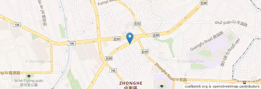 Mapa de ubicacion de 達美樂 en Taiwan, Neu-Taipeh, Zhonghe.