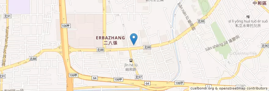 Mapa de ubicacion de 錢都涮涮鍋 en تايوان, تايبيه الجديدة, 中和區.