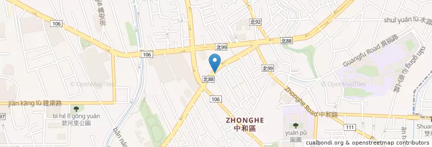 Mapa de ubicacion de 錢都涮涮鍋 en Тайвань, Новый Тайбэй, 中和區.