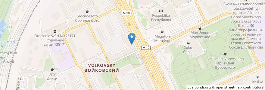 Mapa de ubicacion de Локо-банк en روسيا, Центральный Федеральный Округ, Москва, Северный Административный Округ, Войковский Район.