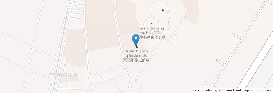 Mapa de ubicacion de 死活不搬迁的庙 en 中国, 云南省, 昆明市, 官渡区, 关上街道.