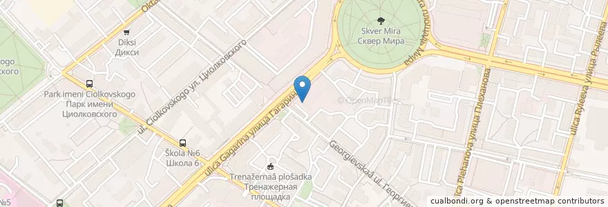 Mapa de ubicacion de Gagarin Bar en Rusia, Центральный Федеральный Округ, Калужская Область, Городской Округ Калуга.