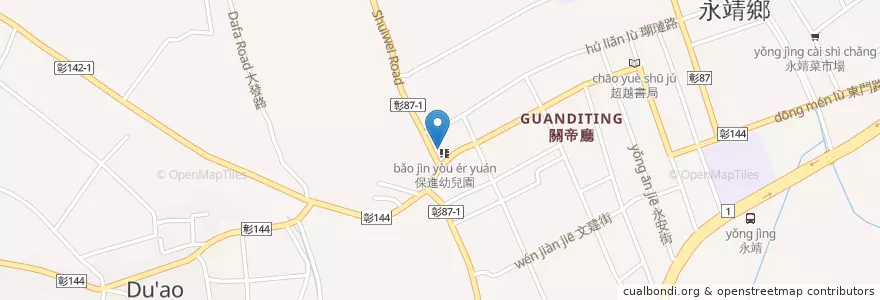 Mapa de ubicacion de 永靖鄉 en Taiwan, Provincia Di Taiwan, Contea Di Changhua, 永靖鄉.