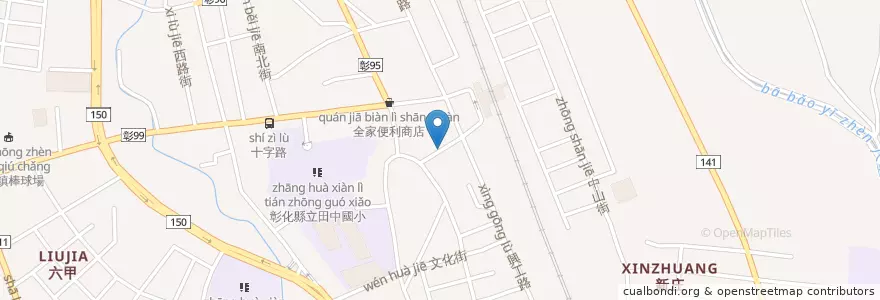 Mapa de ubicacion de 田中鎮 en Taiwan, 臺灣省, 彰化縣, 田中鎮.