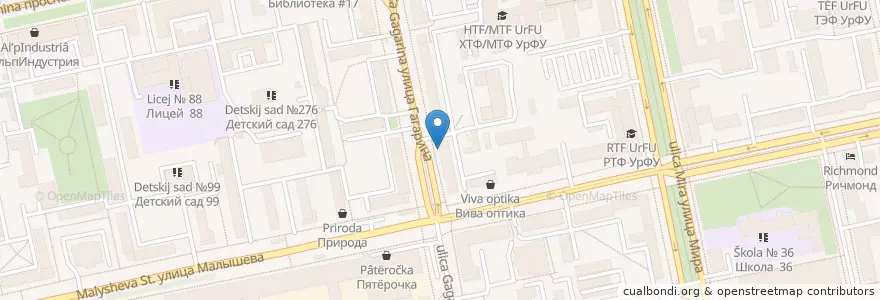 Mapa de ubicacion de Нейва en Rusland, Уральский Федеральный Округ, Свердловская Область, Городской Округ Екатеринбург.