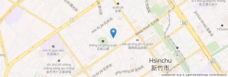 Mapa de ubicacion de 長和宮 en 타이완, 타이완성, 신주시, 베이구.
