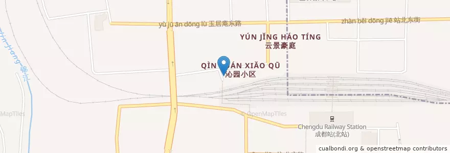 Mapa de ubicacion de 香爽餐厅 en 중국, 쓰촨 성, 成都市, 金牛区.