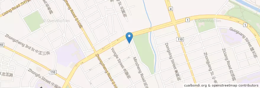 Mapa de ubicacion de 隨緣小吃 en تایوان, 桃園市, 桃園區.